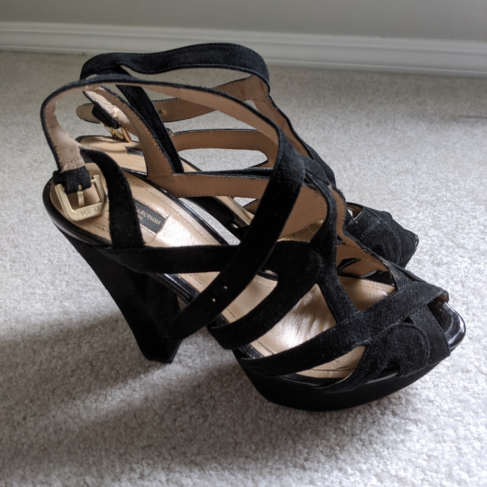 Zara black platform heels